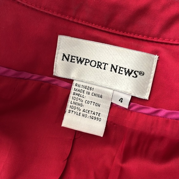 Newport News Red Trench Coat - Picture 5 of 7